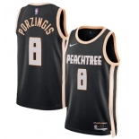 Men's Atlanta Hawks #8 Kristaps Porzingis Black 2025-26 City Edition Swingman Stitched Jersey
