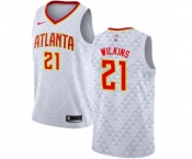 Men's Nike Atlanta Hawks #21 Dominique Wilkins Authentic White NBA Jersey - Association Edition