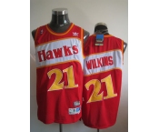 nba atlanta hawks #21 wilkins red(fans editioon)