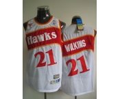 nba atlanta hawks #21 wilkins white(fans editioon)