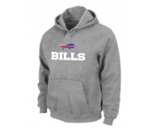 Buffalo Bills Authentic Logo Pullover Hoodie Grey