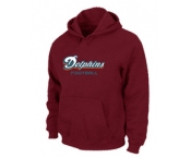 Miami Dolphins Authentic font Pullover Hoodie Red