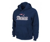 New England Patriots Authentic Logo Pullover Hoodie D.Blue