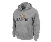 New Orleans Saints Authentic Logo Pullover Hoodie Grey