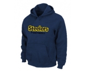 Pittsburgh Steelers Authentic font Pullover Hoodie D.Blue