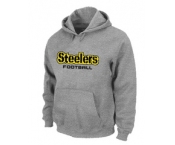 Pittsburgh Steelers Authentic font Pullover Hoodie Grey