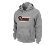 St.Louis Rams Authentic font Pullover Hoodie Grey