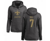 NFL Women's Nike New Orleans Saints #7 Taysom Hill Ash One Color Pullover Hoodie