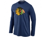NHL Chicago Blackhawks Big & Tall Logo D.BLUE Long Sleeve T-Shirt