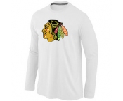 NHL Chicago Blackhawks Big & Tall Logo WHITE Long Sleeve T-Shirt