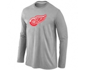 NHL Detroit Red Wings Big & Tall Logo Grey Long Sleeve T-Shirt