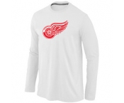 NHL Detroit Red Wings Big & Tall Logo WHITE Long Sleeve T-Shirt
