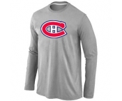 NHL Montréal Canadiens Big & Tall Logo Grey Long Sleeve T-Shirt