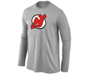NHL New Jersey Devils Big & Tall Logo Light grey Long Sleeve T-Shirt