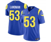 Men's Los Angeles Rams #53 Nate Landman Royal 2026 F.U.S.E. 2-Star C Patch Vapor Limited Football Stitched Jersey Men's Los Angeles Rams #53 Nate Landman Royal 2026 F.U.S.E. 2-Star C Patch Vapor Limited Football Stitched Jersey