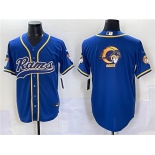 Men's Los Angeles Rams Team Logo Royal Cool Base Stitched Baseball Jersey