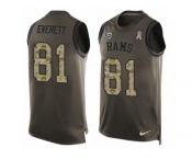 Men's Nike Los Angeles Rams #81 Gerald Everett Limited Green Salute to Service Tank Top NFL Jersey