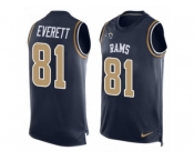 Men's Nike Los Angeles Rams #81 Gerald Everett Limited Navy Blue Player Name & Number Tank Top NFL Jersey