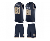 Men's Nike Los Angeles Rams #81 Gerald Everett Limited Navy Blue Tank Top Suit NFL Jersey