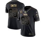 Men's Carolina Panthers #89 Steve Smith Black Gold With 4-Star C Patch Vapor Limited Football Stitched Jersey