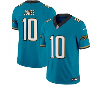 Men's Jacksonville Jaguars #10 Mac Jones Teal 2024 F.U.S.E. Prowler Throwback Vapor Limited Football Stitched Jersey