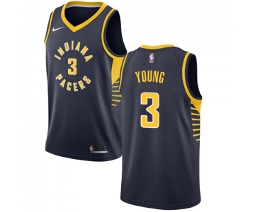 Youth Nike Indiana Pacers #3 Joe Young Authentic Navy Blue Road NBA Jersey - Icon Edition