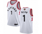 Youth Toronto Raptors #1 Tracy Mcgrady Swingman White 2019 Basketball Finals Bound Jersey - Association Edition