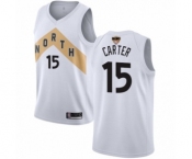 Youth Toronto Raptors #15 Vince Carter Swingman White 2019 Basketball Finals Bound Jersey - City Edition