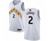 Youth Toronto Raptors #2 Kawhi Leonard Swingman White 2019 Basketball Finals Bound Jersey - City Edition