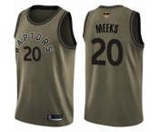 Youth Toronto Raptors #20 Jodie Meeks Swingman Green Salute to Service 2019 Basketball Finals Bound Jersey