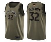 Youth Toronto Raptors #32 KJ McDaniels Swingman Green Salute to Service 2019 Basketball Finals Bound Jersey