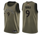 Youth Toronto Raptors #9 Serge Ibaka Swingman Green Salute to Service 2019 Basketball Finals Bound Jersey