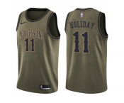 Men Nike New Orleans Pelicans #11 Jrue Holiday Green Salute to Service NBA Swingman Jersey