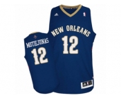 Men's Adidas New Orleans Pelicans #12 Donatas Motiejunas Authentic Navy Blue Road NBA Jersey