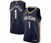 Men's New Orleans Pelicans #1 Zion Williamson Nike Navy 2020-21 Swingman Jersey