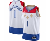 Men's New Orleans Pelicans #1 Zion Williamson Nike White 2020-21 Swingman Player Jersey