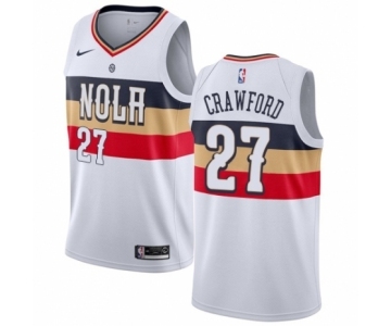 Men's Nike New Orleans Pelicans #27 Jordan Crawford White Swingman Jersey - Earned Edition