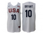 Men Nike Rio 2016 Olympics USA Dream Team #10 Kobe Bryant Home White Commemorate Basketball Jersey