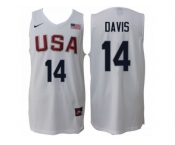 Men Nike Rio 2016 Olympics USA Dream Team #14 Anthony Davis Home White Basketball Jersey