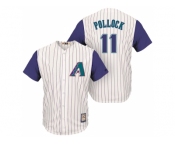 Arizona Diamondbacks #11 A.J. Pollock Cream Purple Cooperstown Collection Cool Base Jersey