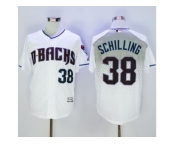 Arizona Diamondbacks #38 Curt Schilling White-Capri New Cool Base Stitched Baseball Jersey