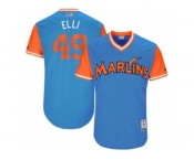 Men's 2017 Little League World Series Marlins #49 Brian Ellington Elli Blue Jersey