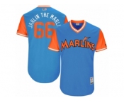 Men's 2017 Little League World Series Marlins #66 Jarlin Garcia Jarlin The Marlin Blue Jersey