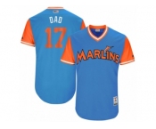 Men's 2017 Little League World Series Marlins AJ Ellis #17 Dad Blue Jersey
