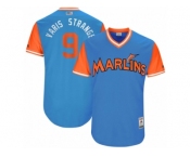 Men's 2017 Little League World Series Marlins Dee Gordon #9 Varis Strange Blue Jersey