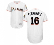 Men's Majestic Miami Marlins #16 Jose Fernandez White Flexbase Authentic Collection MLB Jersey