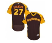 Men's Majestic Miami Marlins #27 Giancarlo Stanton Brown 2016 All-Star National League BP Authentic Collection Flex Base MLB Jersey