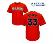 Men's Majestic Miami Marlins #33 Dustin McGowan Replica Orange Alternate 1 Cool Base MLB Jersey