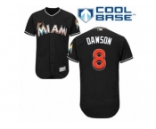 Men's Majestic Miami Marlins #8 Andre Dawson Authentic Black Alternate 2 Cool Base MLB Jersey