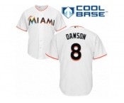 Men's Majestic Miami Marlins #8 Andre Dawson Authentic Green Salute to Service MLB Jersey